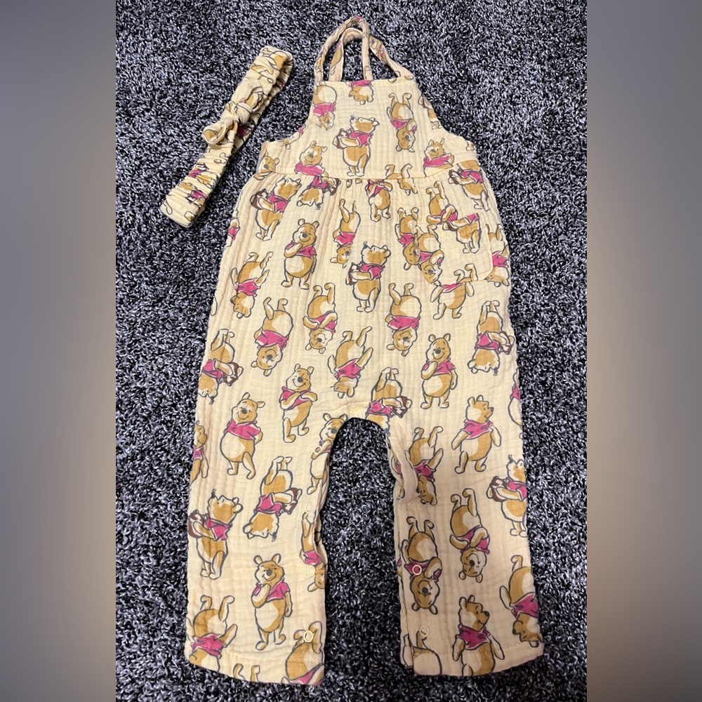 Disney Winnie the Pooh Overalls with Headband